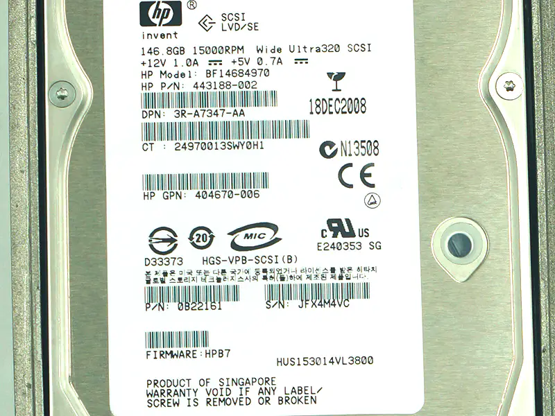 Pevný disk HP 146G 15K SCSI 347779-001 404712-001 404670-006 412751-015